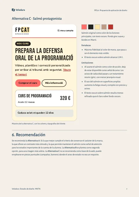 Página 7 del informe de propuesta de aplicación de diseño de FPCat