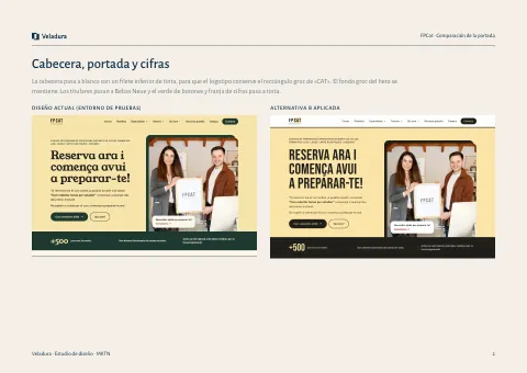 Página 2 de la comparación entre la portada actual y la alternativa B