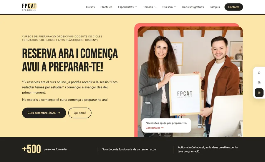 Portada con fondo groc y bloque salmón detrás de la foto