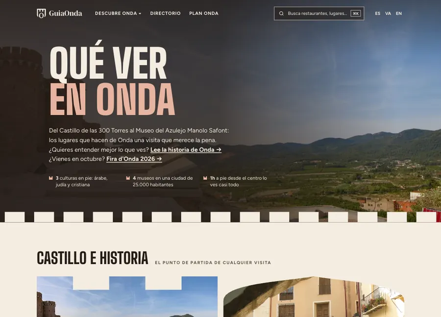 Plantilla de categoría «Qué ver en Onda»: tarjetas con siluetas