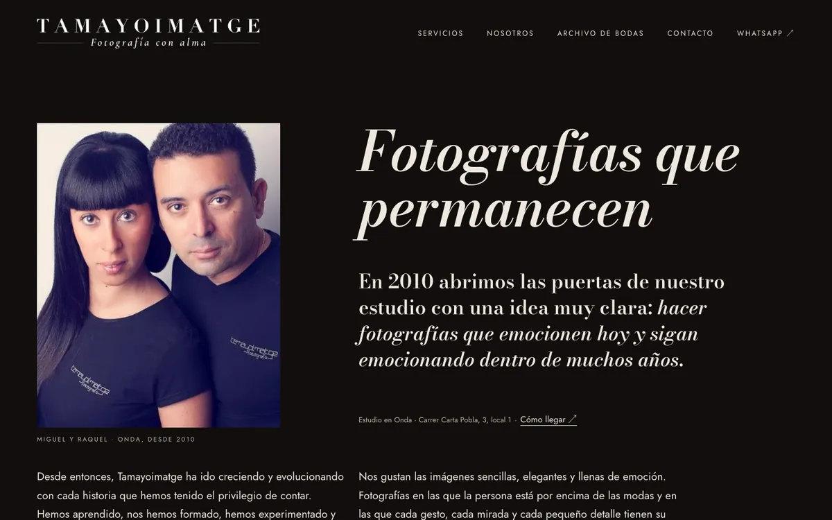 Página Nosotros del rediseño de Tamayoimatge